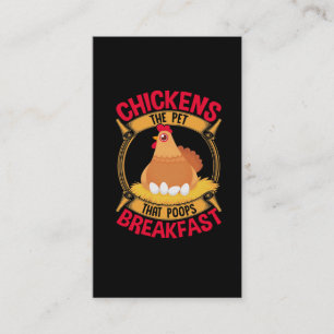 Funny Chicken Quote Breakfast Poop Hen Farming Business Card
