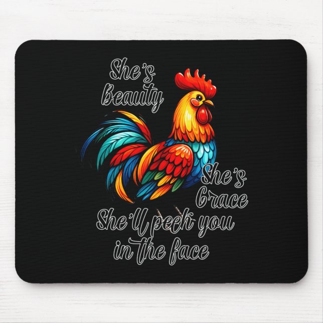 Funny Chicken Quote  Mouse Mat (Front)