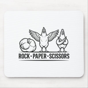 Funny Chicken Rock Paper Scissors Farm Animal Humo Mouse Mat
