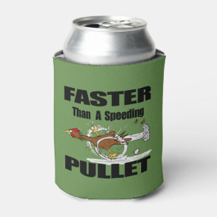 Funny chicken running cartoon can cooler