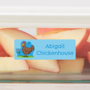 Funny chicken rustic cartoon personalised