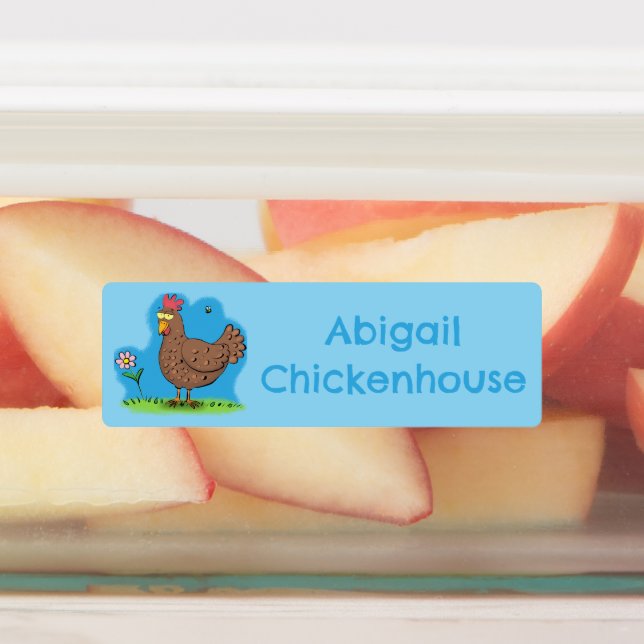 Funny chicken rustic cartoon personalised (Affixed)