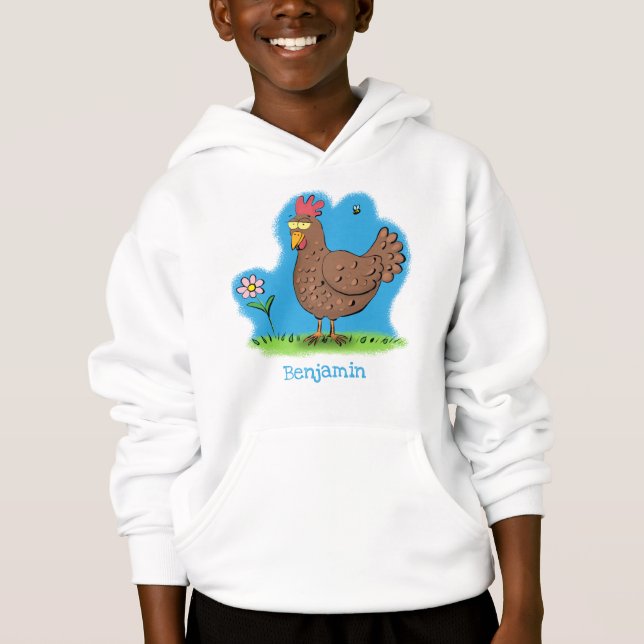 Funny chicken rustic whimsical cartoon (Front)