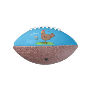 Funny chicken rustic whimsical cartoon american football