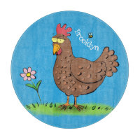 Funny chicken rustic whimsical cartoon