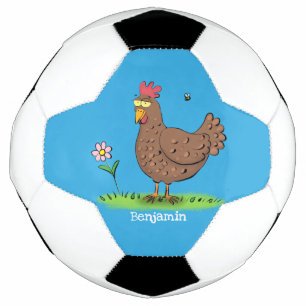 Funny chicken rustic whimsical cartoon  football