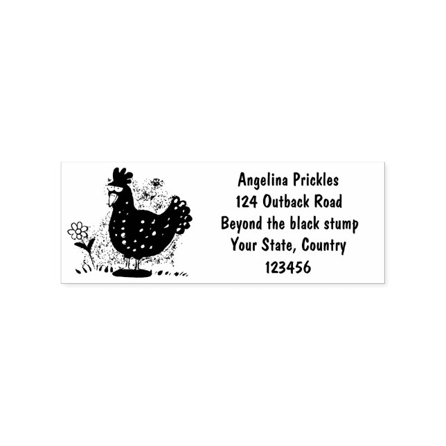 Funny chicken rustic whimsical cartoon rubber stamp (Imprint)
