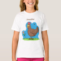 Funny chicken rustic whimsical cartoon