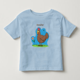 Funny chicken rustic whimsical cartoon toddler T-Shirt