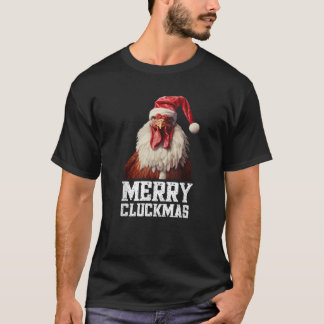 Funny Chicken Santa Farm Bird Xmas Humour Rooster T-Shirt