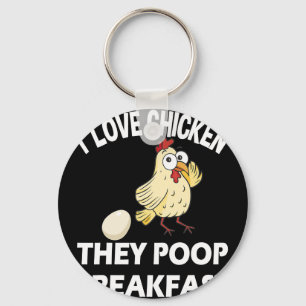 Funny Chicken Slogan Farmer, Rooster, They Poop Br Key Ring