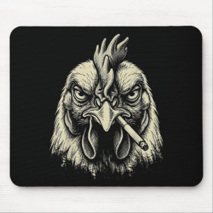 Funny Chicken Smoking Cigarette Meme Vintage Grung Mouse Mat