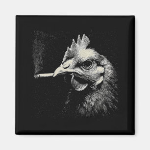 Funny Chicken Smoking Pipe Rooster Farmhouse Magnet