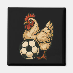Funny Chicken Soccer Magnet