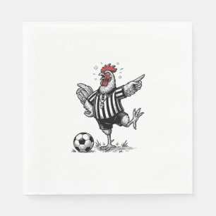 Funny Chicken Soccer Vintage Engraving Shirt_1 Napkin