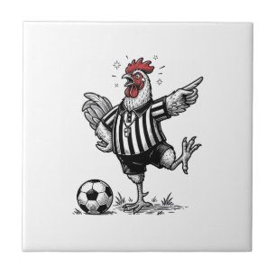 Funny Chicken Soccer Vintage Engraving Shirt_1 Tile