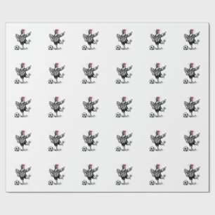 Funny Chicken Soccer Vintage Engraving Shirt_1 Wrapping Paper