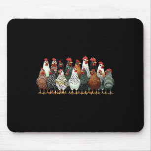 Funny Chicken Squad Farm Lover Vintage Hen Rooster Mouse Mat