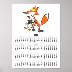 funny chicken stealing stealer fox poster