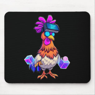 Funny Chicken Sungles Animal Playing Tag Boys Adul Mouse Mat