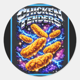 Funny Chicken Tenders Retro Graphic Vintage Gen Z Classic Round Sticker