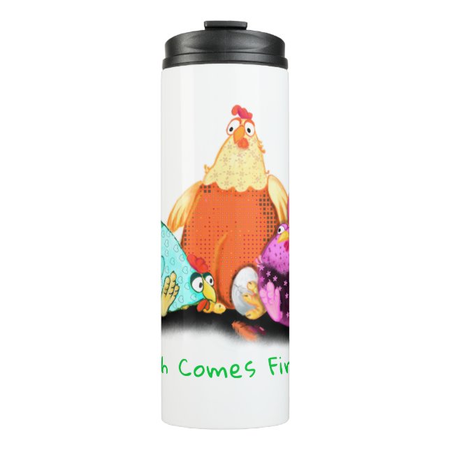 Funny Chicken Thermal Tumbler - Custom Text (Front)