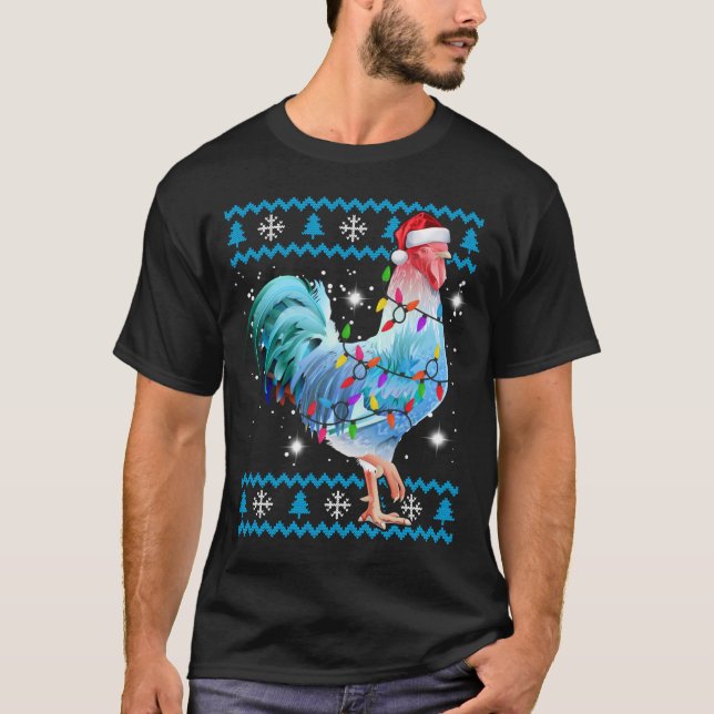 Funny Chicken Ugly Christmas Sweater (Front)