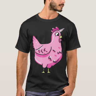 Funny Chicken Unicorn Illustration Farmer Poultry T-Shirt