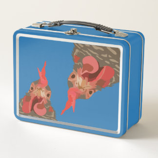 Funny Chicken Upside Down Metal Lunch Box
