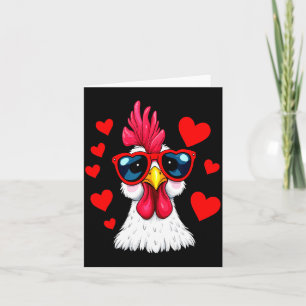 Funny Chicken Valentines Day Heart Chicken Couple Card
