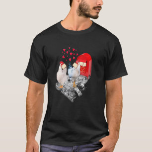 Funny Chicken Valentines Day Heart Chicken Couple T-Shirt