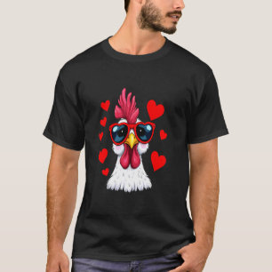 Funny Chicken Valentines Day Heart Chicken Couple T-Shirt