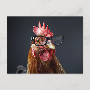 Funny Chicken Wearing Glasses Postcard