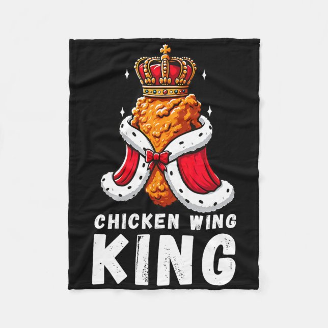 Funny Chicken Wing King Bbq Chicken Wing Graphic 1 Fleece Blanket (Front)