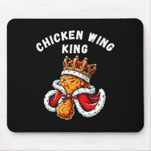 Funny Chicken Wing King Bbq Chicken Wing Graphic  Mouse Mat