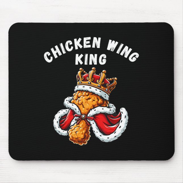 Funny Chicken Wing King Bbq Chicken Wing Graphic  Mouse Mat (Front)