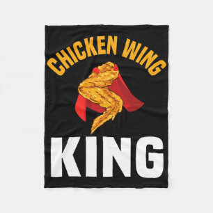 Funny Chicken Wing King Design Fast Food Men Fleece Blanket