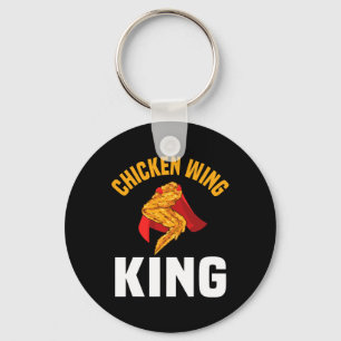 Funny Chicken Wing King Design Fast Food Men  Key Ring