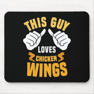 Funny Chicken Wings Lover Saying Hot Wing  Mouse Mat