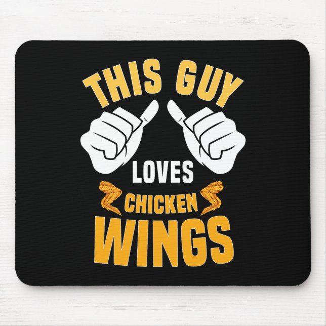Funny Chicken Wings Lover Saying Hot Wing  Mouse Mat (Front)
