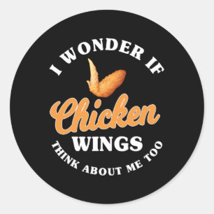 Funny Chicken Wings Saying Hot Wing Fast Food  Classic Round Sticker