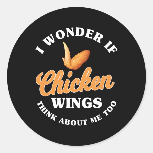 Funny Chicken Wings Saying Hot Wing Fast Food  Classic Round Sticker (Front)