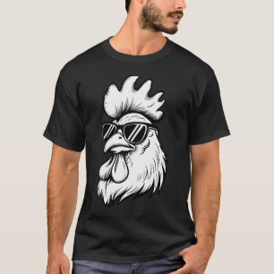Funny Chicken With Sunglasses Chicken Farm Animals T-Shirt