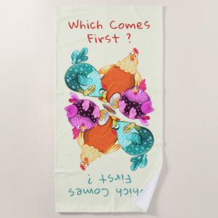 Funny Chickens Beach Towel