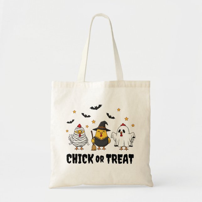 Funny Chickens Halloween Tote Bag (Front)