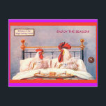 Funny Chickens Holiday Postcards Vintage copy 1910<br><div class="desc">Chickens are celebrating the holidays with breakfast in bed in this altered copy of a vintage c. 1910 image. What fun!</div>