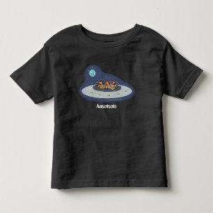Funny chickens in space cartoon illustration toddler T-Shirt