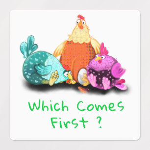 Funny Chickens Labels - Custom Text 