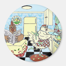 Funny chickens magnet