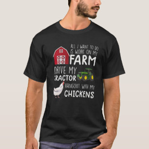 Funny Chickens S For Men Chicken Boys Farming T-Shirt